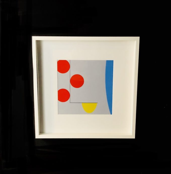 IMG_1182 "Ipanema" Metallic Ink on Paper, Matted, Framed.