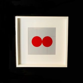 "Summer" Metallic Ink on Paper, Matted, Framed.
