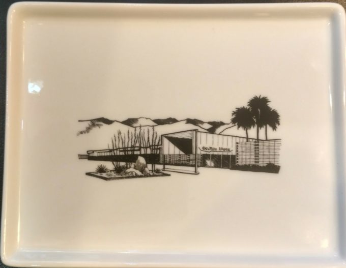 Ocotillo lodge The Ocotillo Lodge 1956. Porcelain Tray. Architects: Palmer & Krisel. 6.5" x 5". Food and dishwasher safe.