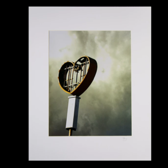Love's BBQ. Formerly a Love's BBQ Restaurant in Orange County, CA. Haunting photo printed with metallic ink, casting a unique, shimmering quality to the image.