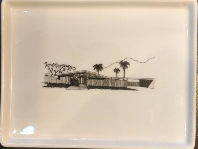 Twin Palms A2 Twin Palms Estates A2 1957. Porcelain Tray. Architects: Palmer & Krisel. 6.5" x 5". Food and dishwasher safe.