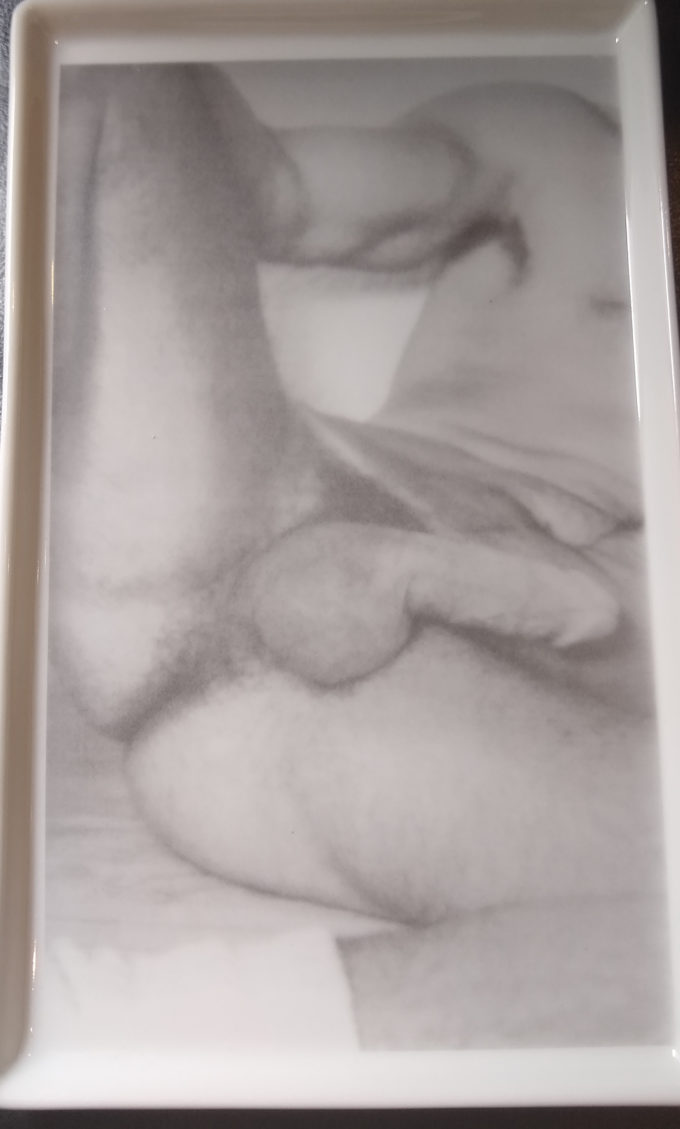 Porcelain Tray Vintage Pornography from the 70s.