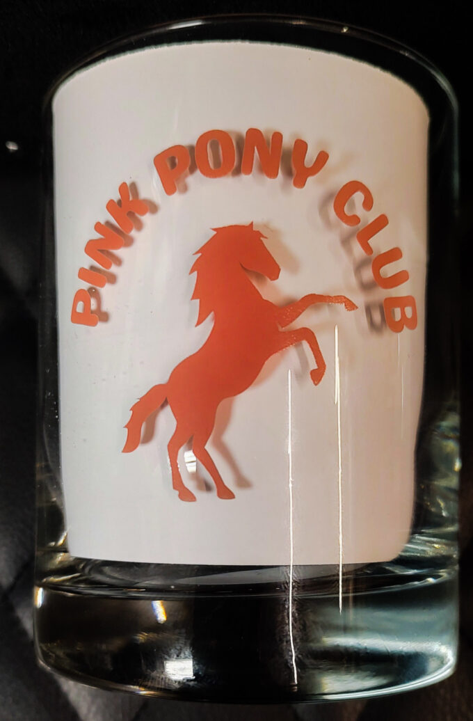 Pink pink pony glass